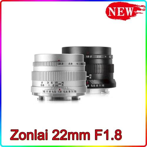Zonlai 22mm F1.8 Manual Prime Lens for Fuji Sony E Micro 4/3 Canon EF-M Mount a6400 X-T3 X-T4 XS-10 X-E3 X-A2 Mirrorless Camera