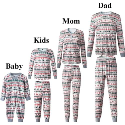 2021 Family Christmas Pajamas Matching Clothes Set New Year Mom and Daughter Father Mother Son Outfit Kid Baby Nightwear Clothes