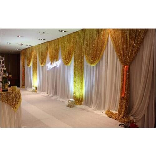 3M x 6M Shiny only sequin fabric wedding backdrop curtain stage curtain wedding backdrop party decoration without white fabric