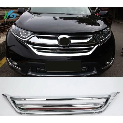 ABS Chrome Front Bottom Center Grille Frame Cover Trim Protective Frame Car Styling For Honda CRV CR V 2017 2018 2019