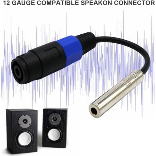 Audio Cable Adapter Connector for 12 Gauge Speakon Male to 1/4" Female Noise Isolation Convertor