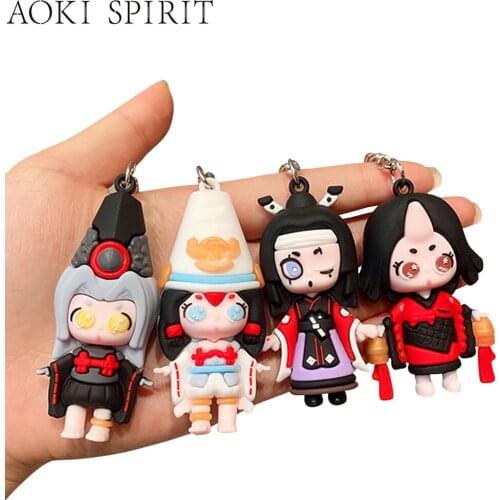 Cute Cartoon Game Character Keychain Japanese Mythology Little Monster Doll Toy Keyring Mobile Phone Backpack Car Pendant Gift