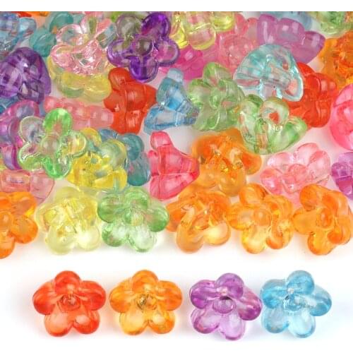 50pcs/Lot Acrylic Flower Spaced Beads Round Irregular Beads For Jewelry Making DIY for Kids Puzzle Handmade Charms Bracelet