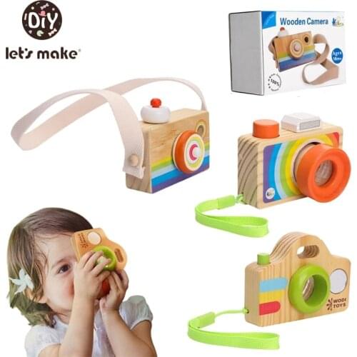 Wooden SLR Camera Toys Cute Colourful Nordic Hanging Toy Montessori Toy Room Decor Furnishing Articles DIY Presents Baby Gift