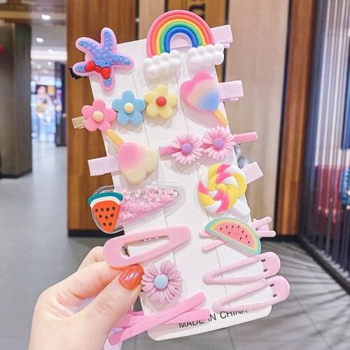 Girls Cute Cartoon Ice Cream Butterfly Hair Clips Kids Lovely Sweet Hairpins Headband Barrettes Fashion Hair Accessories