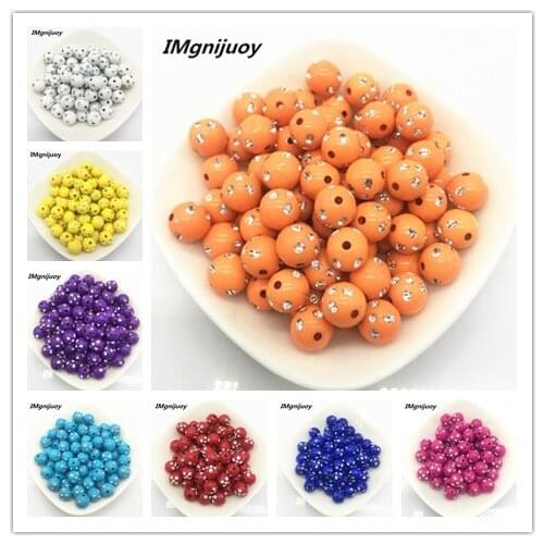 Hot Selling 50/30/20 piece/lot 8/10/12mm Multi Colors Shiny Acrylic Round Beads For DIY Bracelets & Necklaces Jewelry DIY