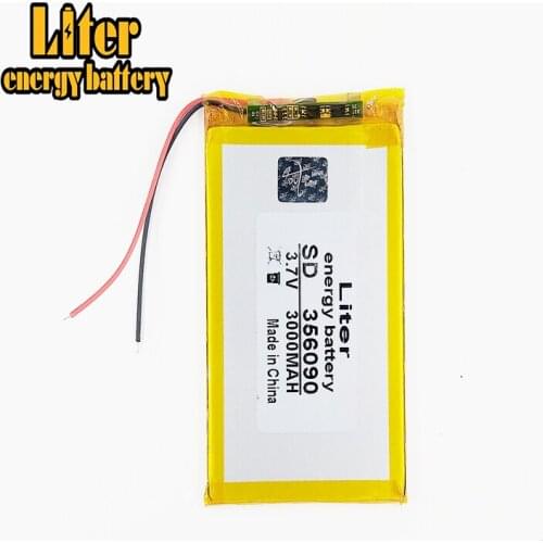 356090 3.7V 3000mAh Lithium Polymer Li-Po li ion Rechargeable Battery cells For Mp3 MP4 MP5 GPS PSP mobile bluetooth