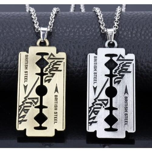 BUDROVKY Fashion Blade Necklace Pendant for Men British Rock Band Judas Priest Necklaces Punk Rock Male Jewelry Drop shipping