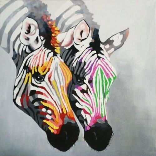 Muzagroo Art Cute Horse Oil Painting Animal Canvas Art Painted by Hand Horses Art Wall Art for Living Room Kids' Room Wall Decor