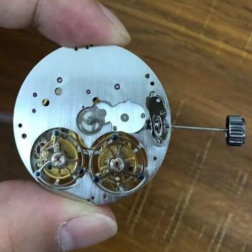 SEAKOSS Skeleton Double Tourbillon Mechanical Hand Winding Movement Suitable for Assembling Mens Tourbillon Watches 28800Hz/Hr