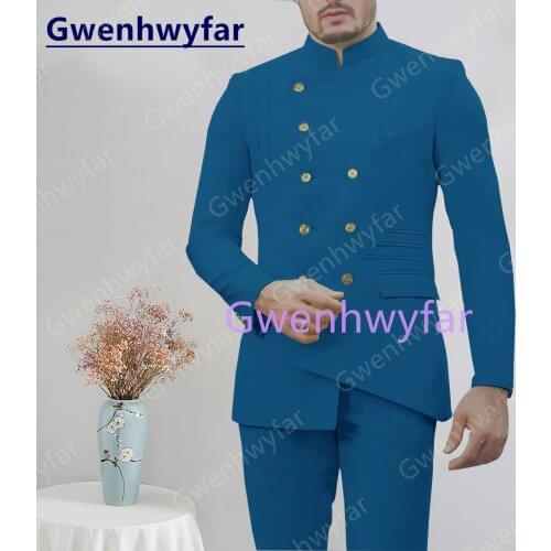 Thorndike New Style High Quality Man Two Piece Suits Royal Blue Male Blazer Jacket Pants Set Business Work Wear Terno Masculino