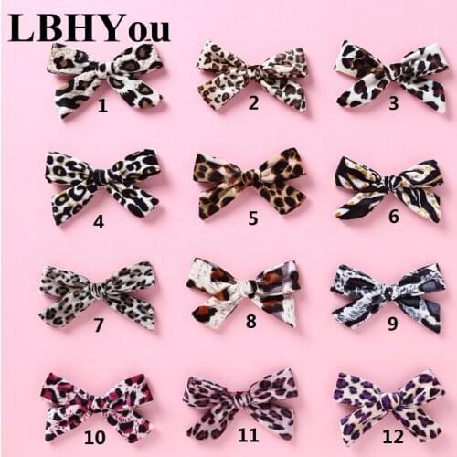 New Fashion Winter Leopard Velvet Bows Hair Clips 10.5*6.5cm Cute Kids Girls Hair Barrettes Princess Girls Hairpins