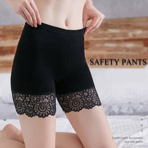 New Women Dress Safety Pants Boxer Shorts Super Soft Lace Modal Cotton Pants Leggings Seamless Underwear Mid-Rised Intimates