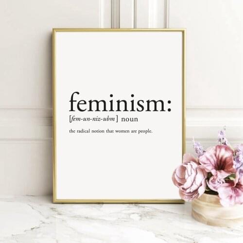 Feminism Definition Print Feminist Poster Womens March Gifts Minimalist Dictionary Wall Art Canvas Painting Womans Room Decor