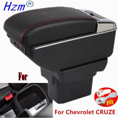 For Cruze armrest box central Store content Storage box Chevrolet armrest box with cup holder ashtray USB interface 2009-2018