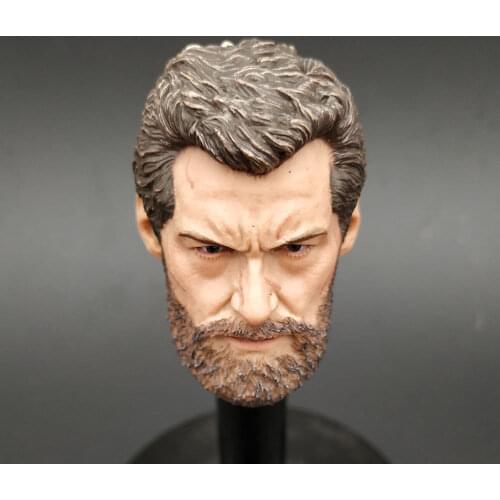Custom 1/6 Scale Wolverine Head Sculpt Male Soldier Old Logan Head Carving Model toys