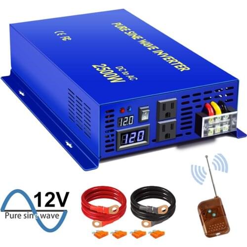 XYZ INVT 2500 watt Power Converter Pure Sine Wave Inverter 12v 24v 36v 48v dc to ac 120v 240V with Wireless Remote Switch