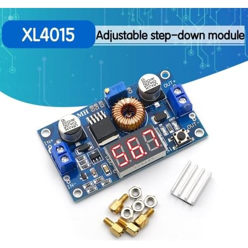 5A 75W XL4015 DC-DC Converter Adjustable Step-Down Module 4.0-38V to 1.25V-36V DIY Adjustable Power Supply