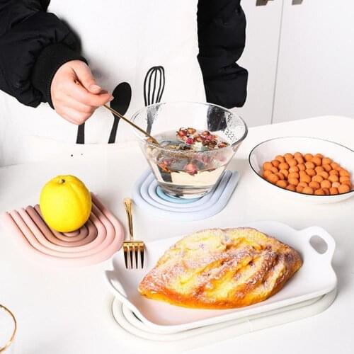 Nordic Style Silicone Removable Rainbow Coasters Insulation Accessories Placemat Kitchen Non Decor Plate Pads Cup Mat Slip J7G5