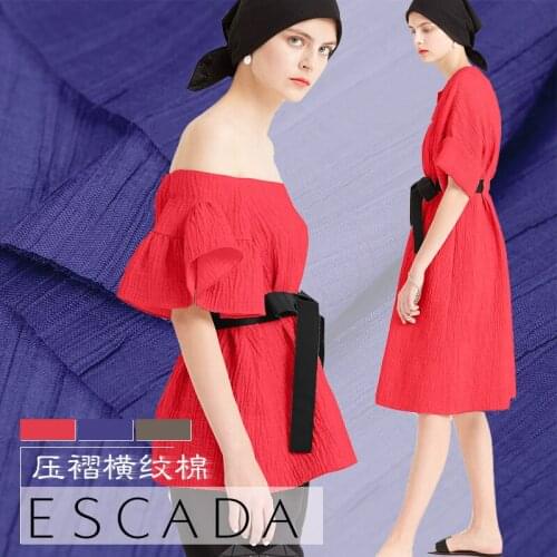 Blended pleated shirt fabric summer dress cotton fabric crisp polyester fabric wholesale cotton cloth polyester material organic