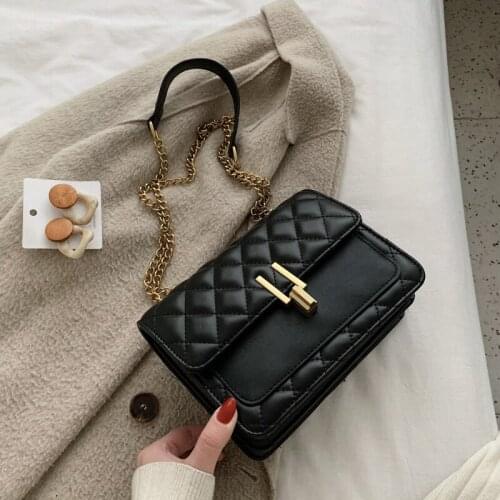 Women bag shoulder bags for women 2020 striped Flap crossbody bags female small black square bag PU leather handbag
