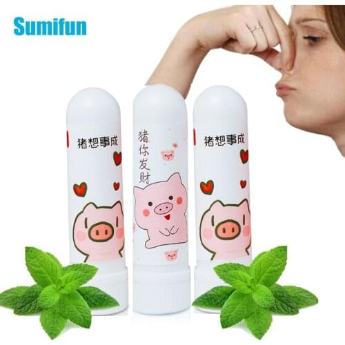 1/2/5Pcs Cartoon Rhinitis Mint Nasal Inhaler Menthol Cute Dizziness Refresh Nose Essential Oil Cold Headache Cooling Oil