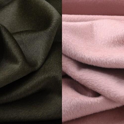 150CM Wide 900G/M Thick Double-faced Dark Green Pink Wool Lambsdown Fabric for Autumn and Winter Overcoat Jacket H485