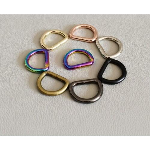 20 Pcs/Lot Non Welded Metal Flat Dee Rings D-rings 3/4Inch(20mm) Webbing D Buckles Bag Nickle For Leather Bags Metal Crafts Pet