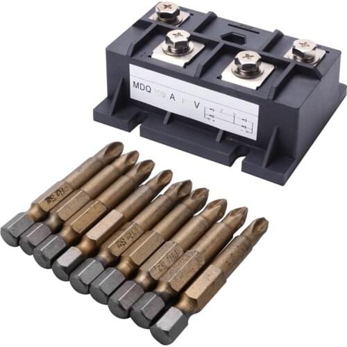 200A 1600V Diode Module Single Phase Bridge Rectifier with 10Pcs Hex Shank Magnetic Cross Head Screwdriver Bits