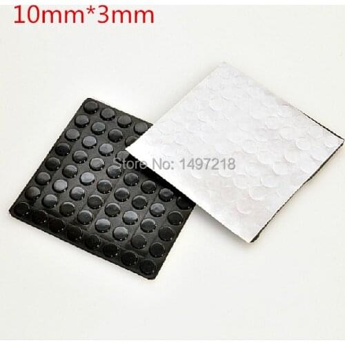 810 PCS 10mm x 3mm black anti slip silicone rubber plastic bumper damper shock absorber 3M self-adhesive silicone feet pads