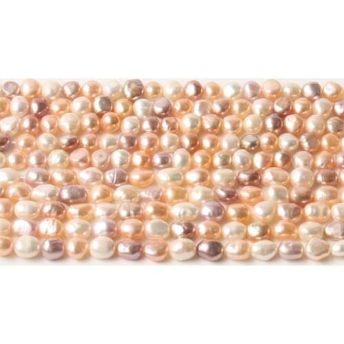 Mixed Natural Freshwater Pearl Beads 7-8mm Punch Loose Beads for Jewelry Making DIY Elegant Women Necklace Bracelet Friendship