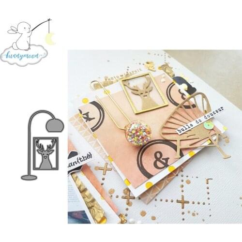 CH Street lamp and deer Stencil Metal Cutting Dies For Scrapbooking Practice Hands-on DIY Album Card Craft Decoration