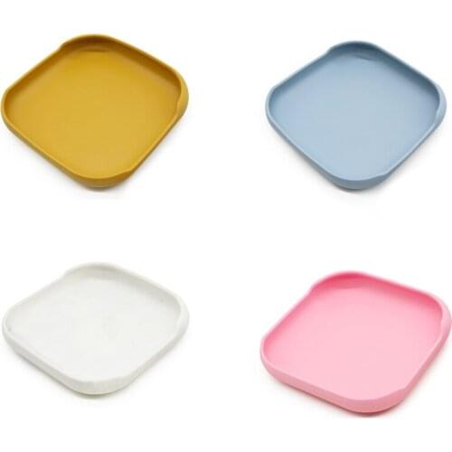 Baby Suction Cup Bowl Dinner Plate Infants Learning Feeding Dish Non-toxic BPA-Free Silicone Solid Color Bowl