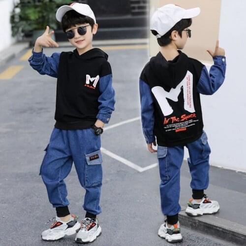 Childrens Clothes 2021 Autumn and Spring Boys and Girls Long-sleeved O-neck Clothes 4-12 Years Old Baby Hoodie and Pants Sets