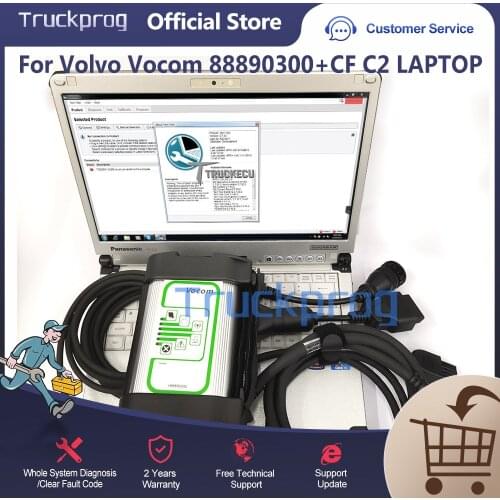 For Volvo Vocom 88890300 PTT dev2 tool Interface for Volvo/Renault/UD/Mack VOCOM 1 excavator Truck Diagnostic tool+CF C2 laptop