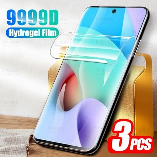 3pcs For Xiaomi Redmi 10 Hydrogel Film Full Curved Screen Protector Xiomi Redme 10 Redmi10 Soft Phone Protective Films Not Glass