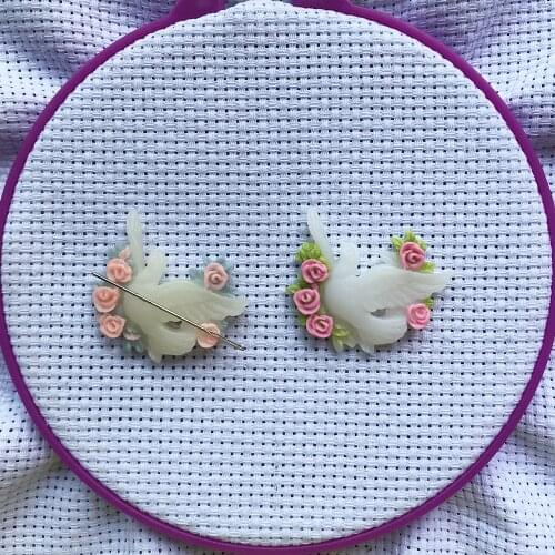 Pigeon needle minder to keep track of your needle cross stitch accessories