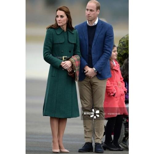 Hot Sale New Kate Middleton Princess Wool Coat Fashion Warm Double Breasted Winter Coat With Belt