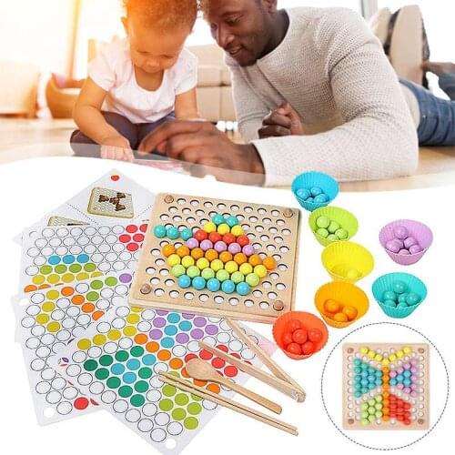 Wooden Beads Game Montessori Educational Early Learn Children Clip Ball Puzzle Preschool Toddler Toys Kids For Children Gifts