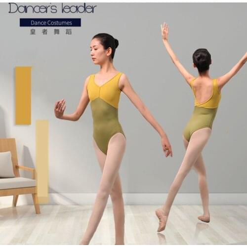 Customized Ballet Leotard For Women Sleeveless V-neck Dancewear Costume Adult Rhythmic Gymnastics Costume