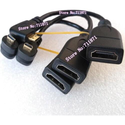 Right Angle Bend Left Up Down Micro Male A Female HDMI Adapter Line 90 Degree Bend Type D Male A Female Micro HDMI Cable wire