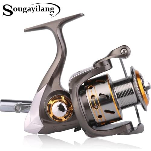 Sougayilang 12+1BB Aluminum Spool Left Right Collapsible Handle Feeder Fishing Line Reels Wheel Spinning Fishing Reel De Pesca