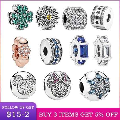 LByzHan 925 Sterling Silver Reflexion Series Charm Clear Zircon Reflexion Beads Fit Original 3mm Bracelet Reflexion Jewelry