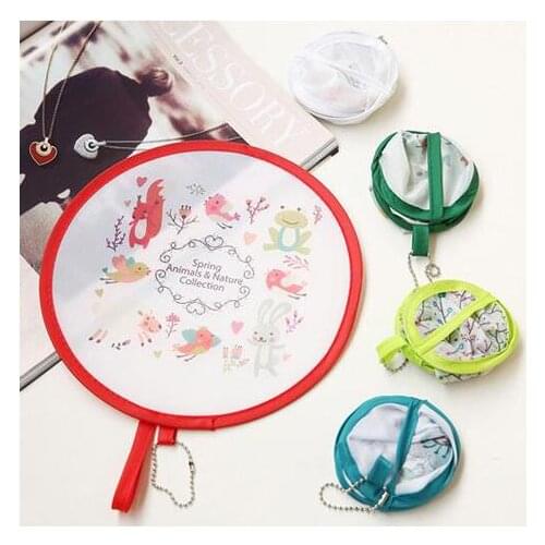 Lovely Foldable Small Round Portable Fans Hand Fan Pocket For Wedding Party