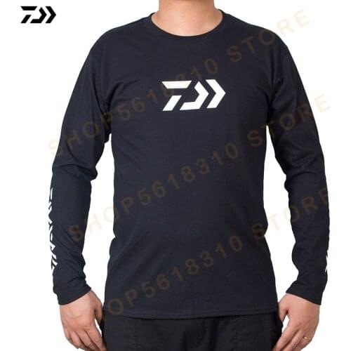 2021 Daiwa Clothing Fishing Spring Autumn T-shirt Full Sleeve Anti-UV Sunshade Breathable Outdoor Fishing Top Quick Dry Tee Men