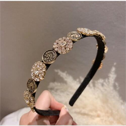 European And American Fashion Contracted Baroque Water Drill Hair Band Trend Personality Head Band Hair Card