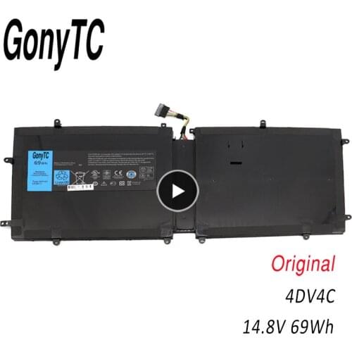 GONYTC 4DV4C 14.8V 69Wh Original D10H3 4DV4C 63FK6 Laptop Battery For Dell XPS 18 1810 1820 Series Tablet D10H3 4DV4C 63FK6