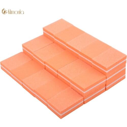 20Pcs/Lot Professional Orange Nail File Mini Sponge Sandpaper 100/180 Grit Buffer Emery Board Manicure Nail Art Accessories