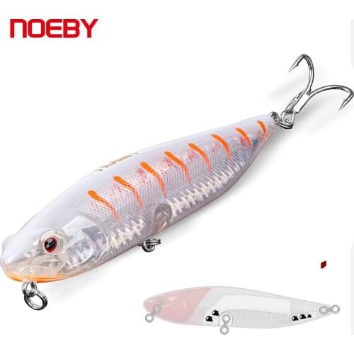 NOEBY Top Water Pencil Fishing Lures 115mm 25.5g Wobblers Hard Bait with 3D Simulated Eyes for Saltwater Fishing Tackle NBL9110