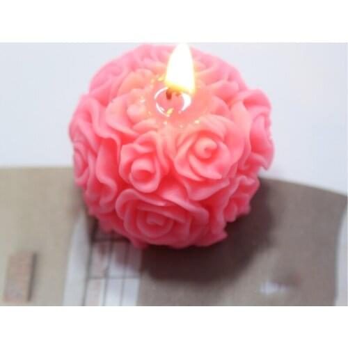 DIY 3D Rose Ball Wedding Candle Silicone Mold Aromatherapy Home Decoration Flower Handmade Making Resin Mould